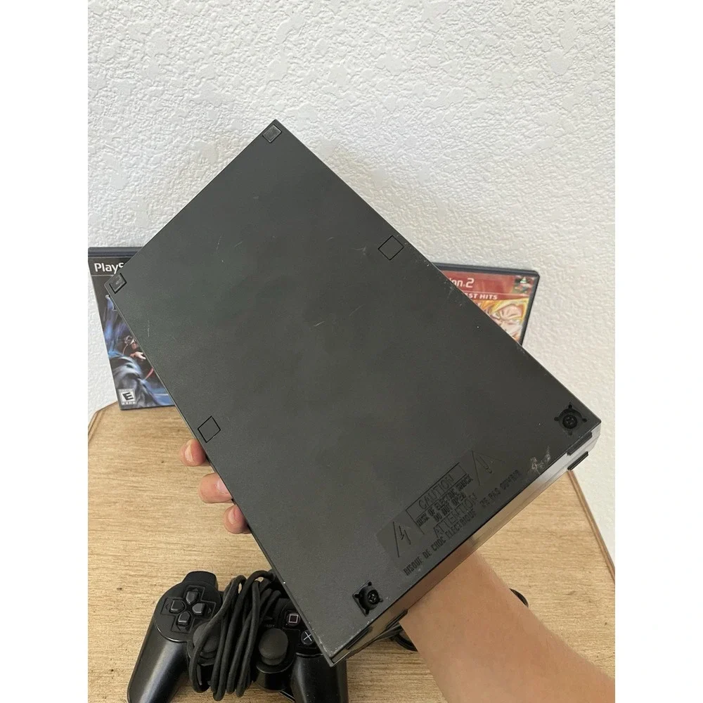 Sony PS2 Fat Console Bundle w/ 3 Games, OEM Controller, Cables - Tested Read